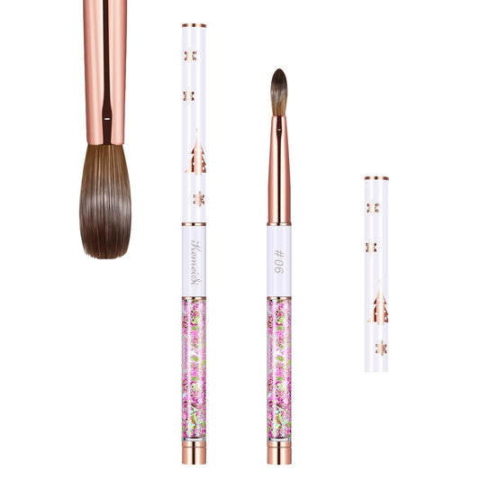 Acrylic Nail Brush Size 6,KEMEISI 100% Pure Kolinsky Nail Art Brushes Sturdy Handle Oval Shaped