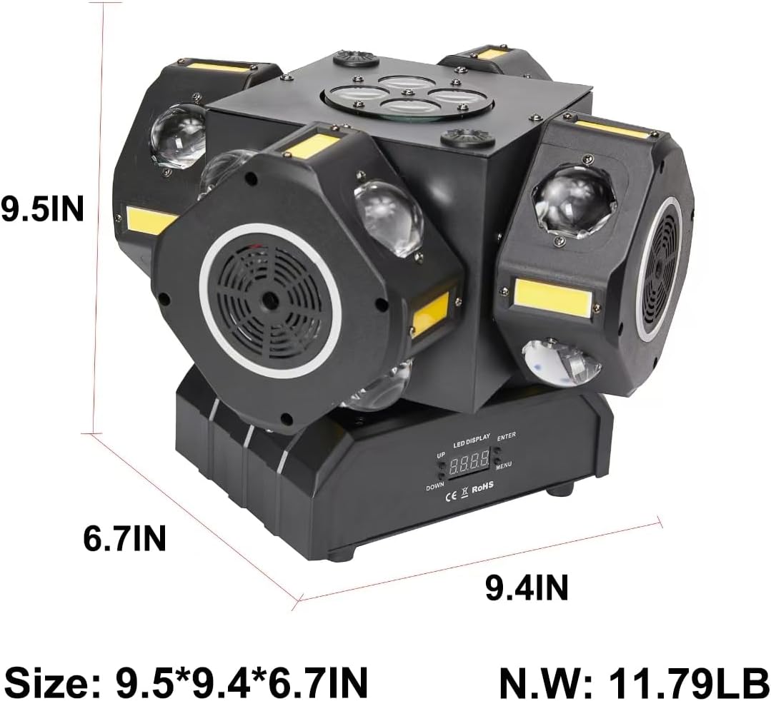 Moving Head DJ Lights 180W LED with 4 Rotating Head,16X10W RGBW 4-in-1 Multiple Effects