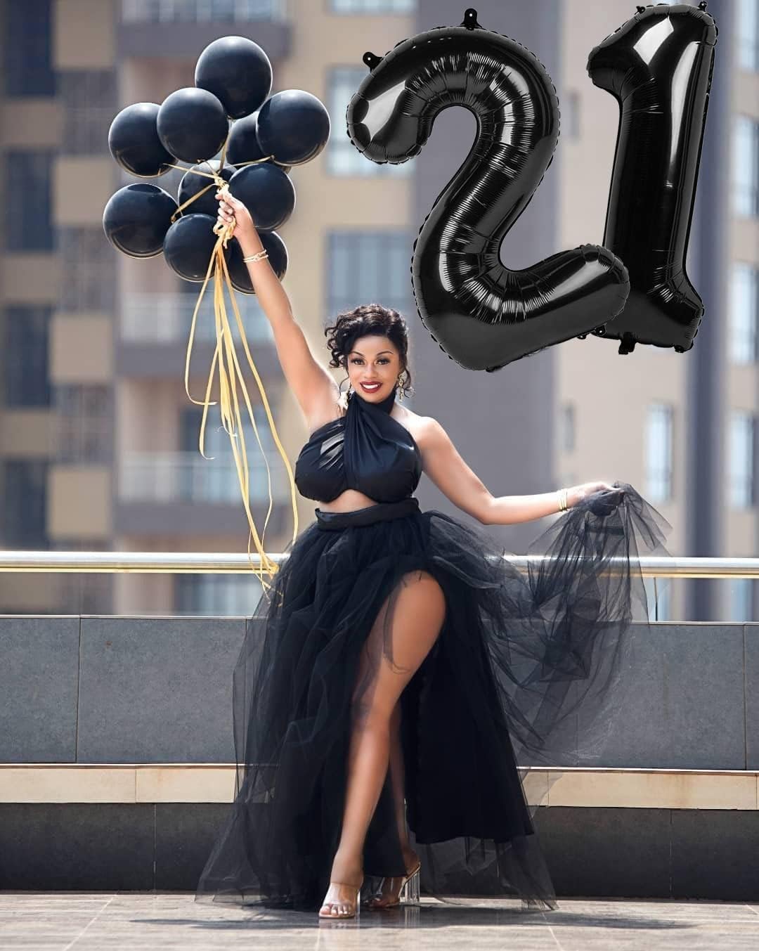 40 Inch Black Number Balloon 0-9(Zero-Nine), Big Size Happy Birthday Balloon, Foil Helium Big