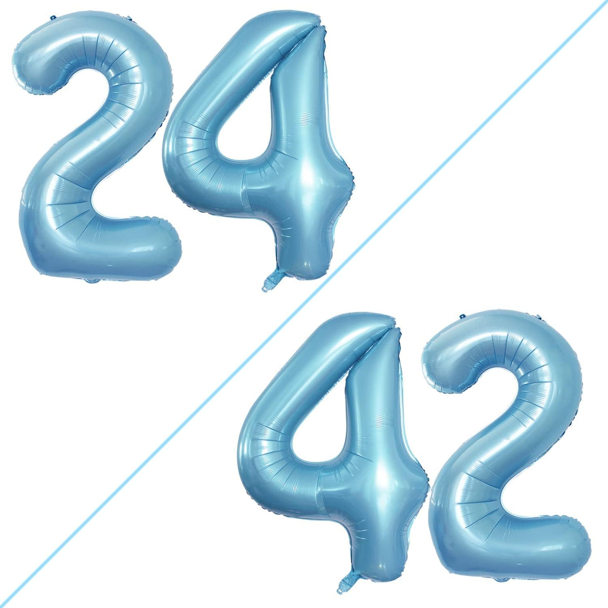 GOER Number 24 Balloons for 24th Birthday Party Decorations,42 Inch Jumbo Foil Helium 42 Balloons