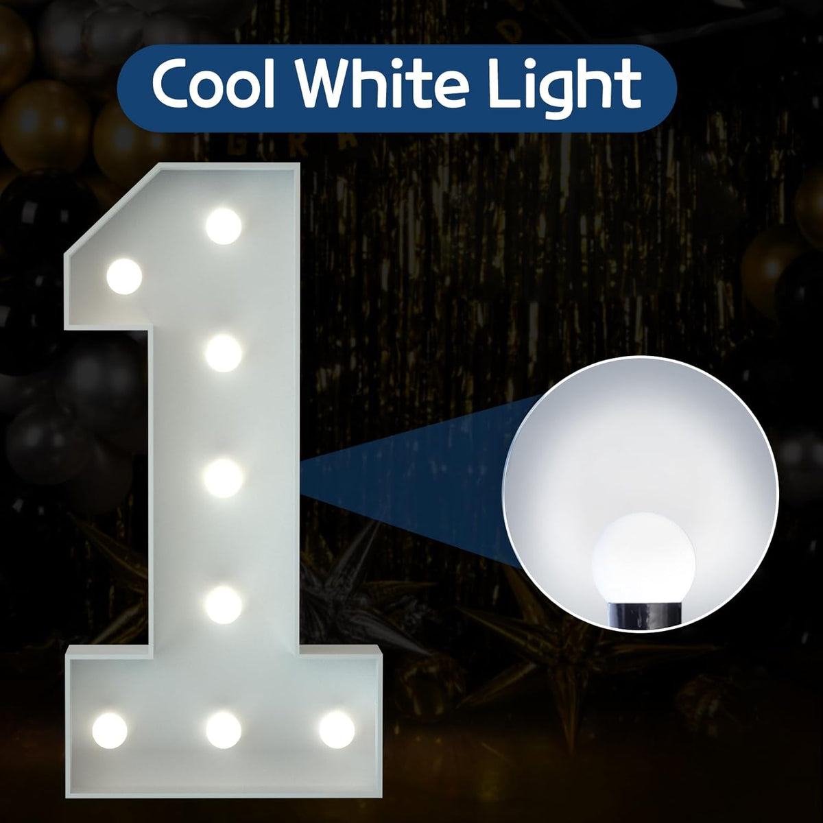 Marquee Numbers 3 Feet Tall Big Light Up Numbers First 1st 21st Wild One Happy Birthday Decorations