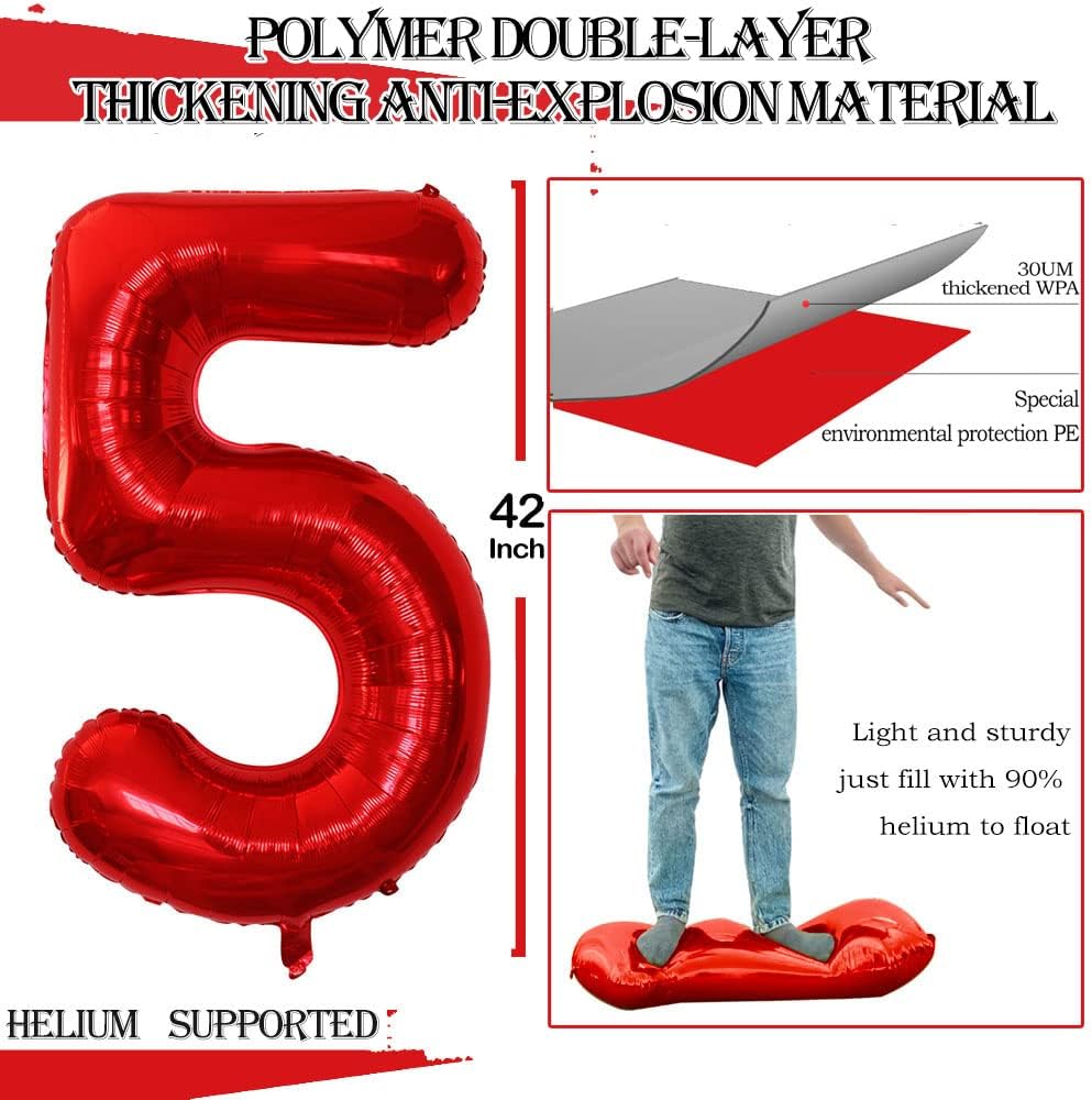 GOER Number 50 Balloons for 50th Birthday Party Decorations,42 Inch Jumbo Foil Helium Balloons for