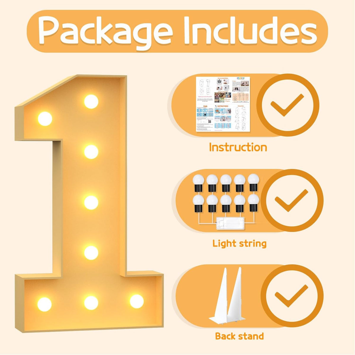 Marquee Numbers 3 Feet Tall Large Light Up Numbers 1st 16th 21st Wild One Birthday Decorations Girl
