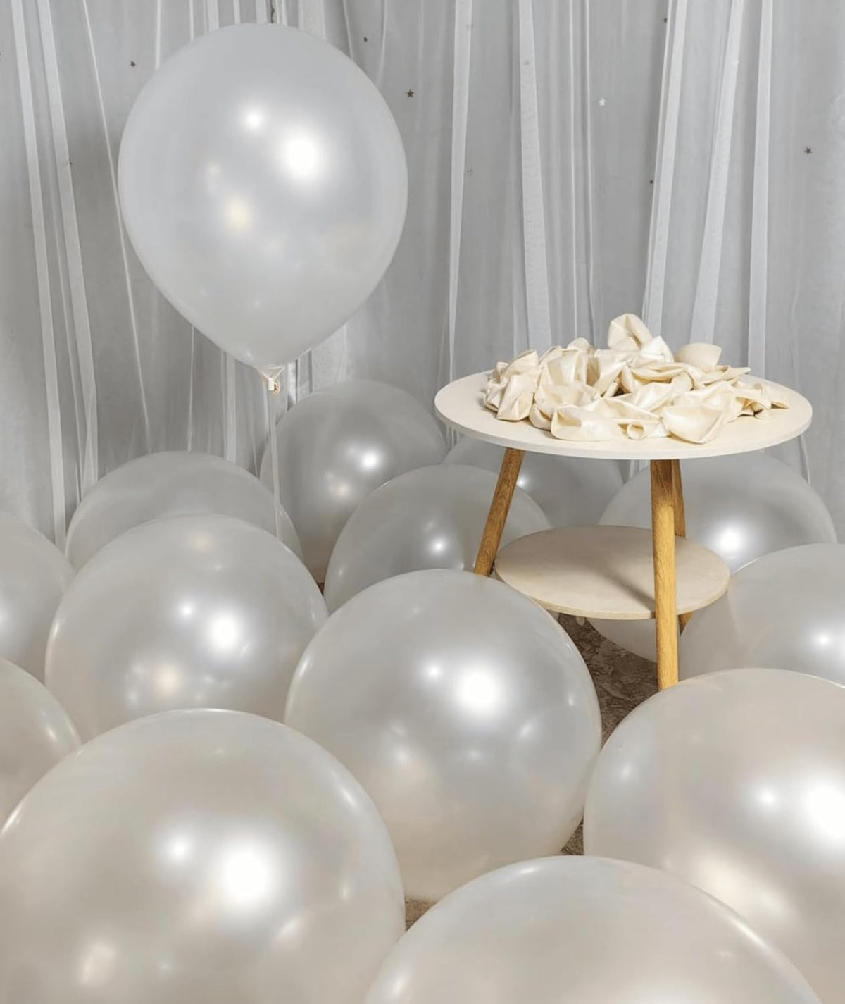 90 Pack White Pearl Balloons 18 inch Pearl White Latex Party Balloon Bulk for Various Party Events