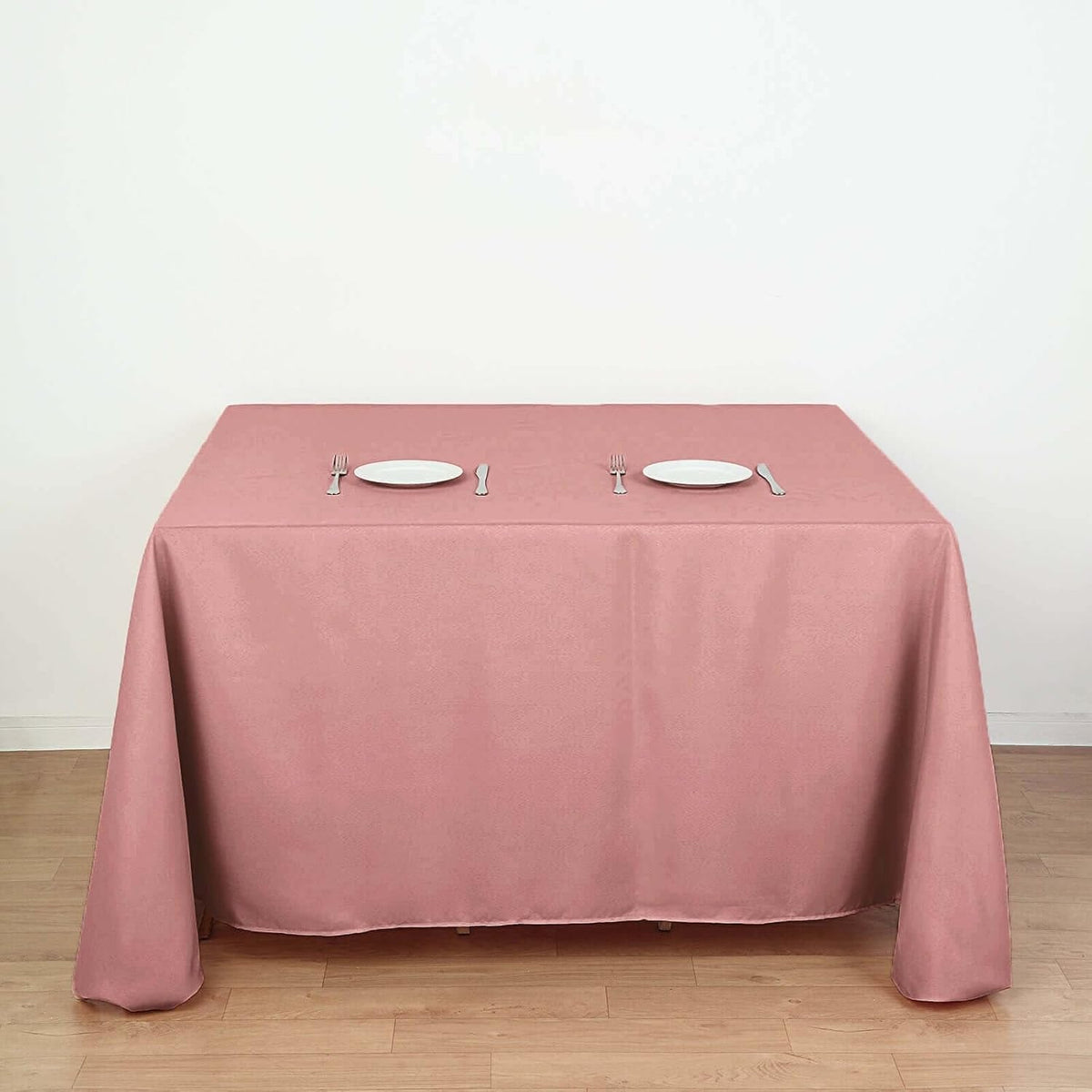 Efavormart 90" Dusty Rose Wholesale Linens Polyester Square Linen Tablecloth for Kitchen Dining