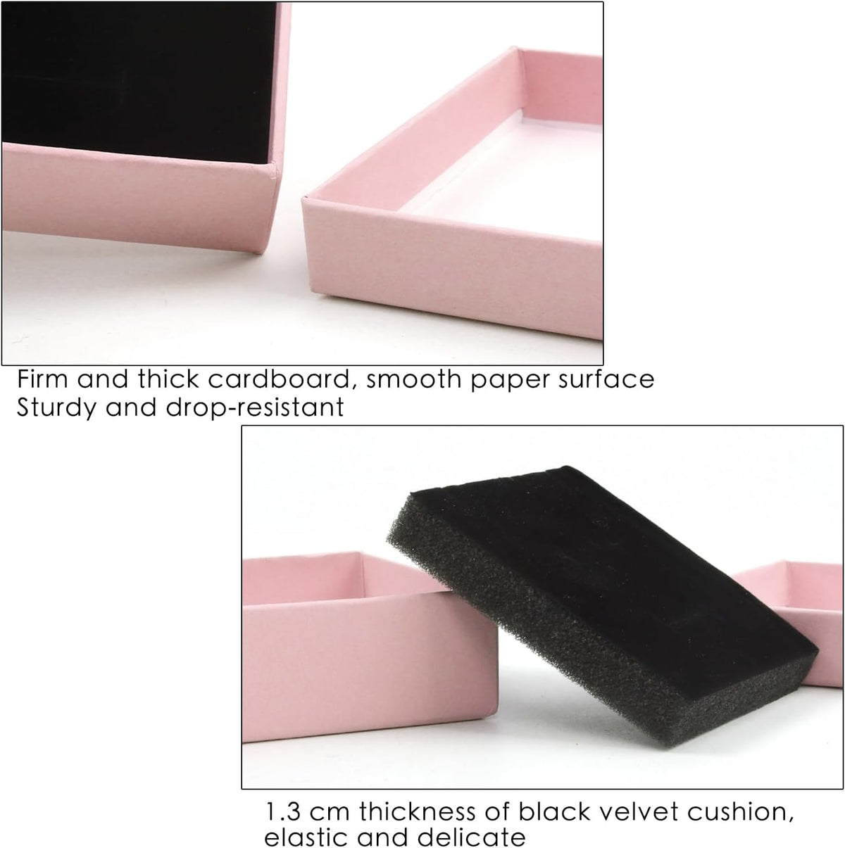 Gift Box Necklace Earring Ring Box Gift Box,12 Pieces Square Cardboard Jewelry Gift Boxes,Cotton