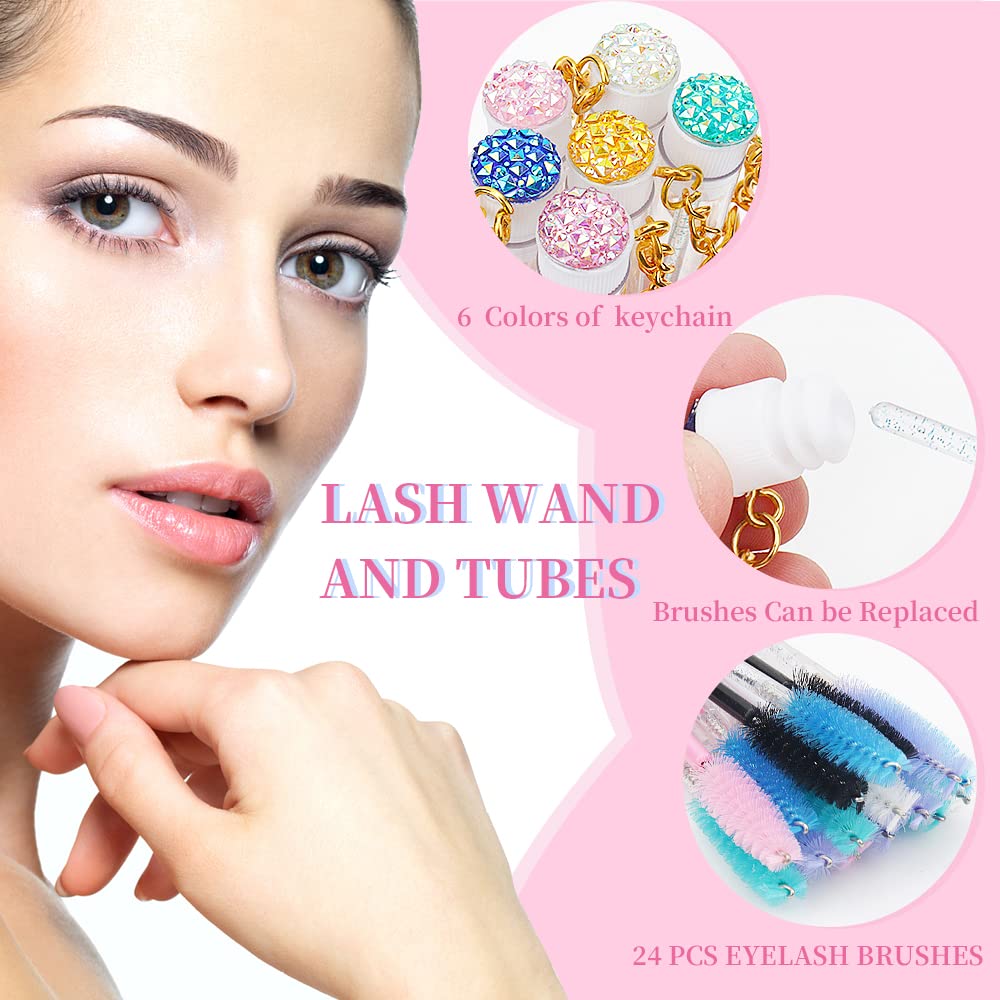 48 Pieces Disposable Mascara Wands Set,Include 24 pcs Disposable Crystal Lash Spoolies Brush and 24