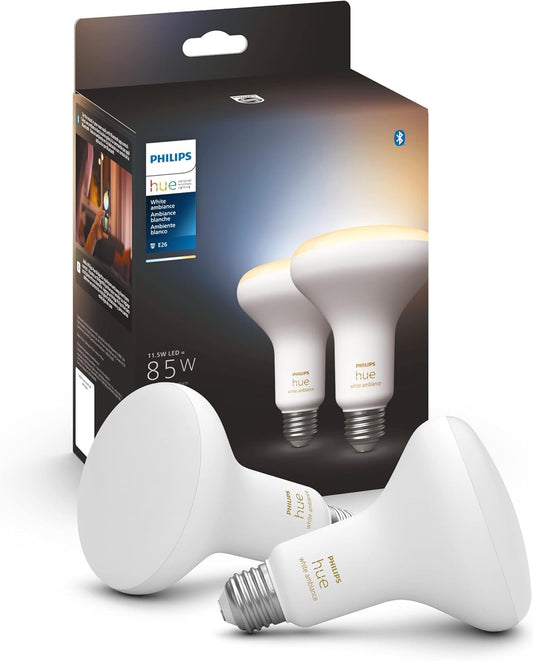 Philips Hue White Ambiance BR30 LED Smart Bulbs (Bluetooth Compatible), Compatible with Alexa