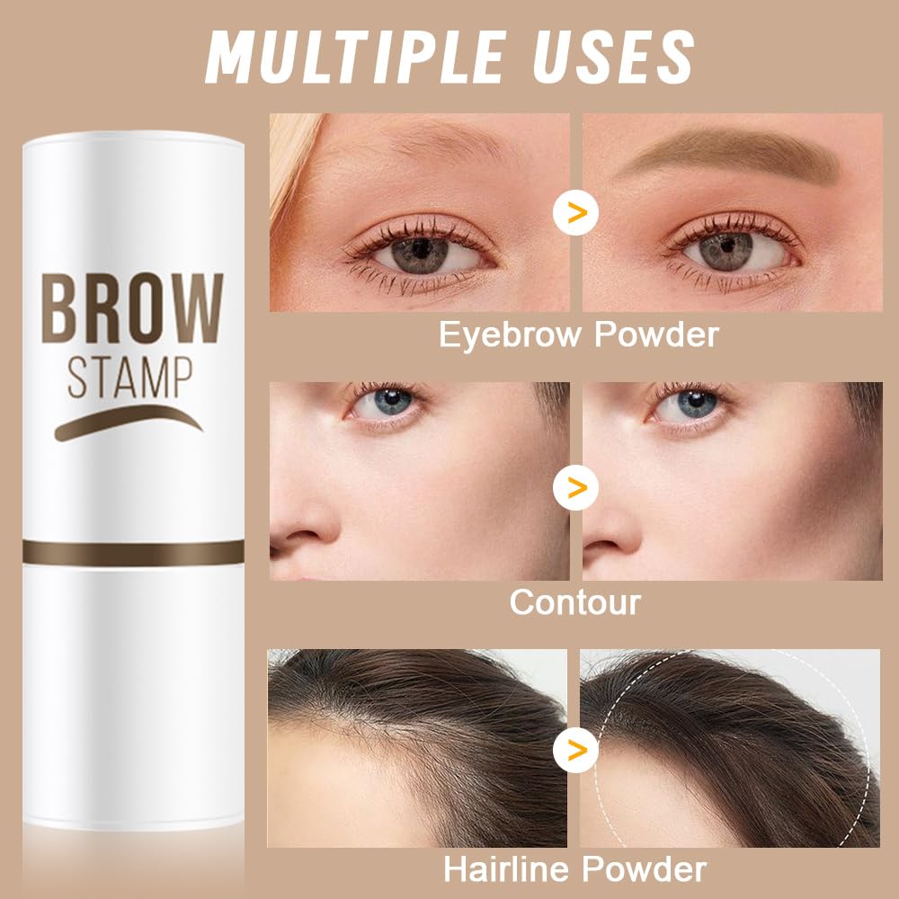 Eyebrow Stamp Stencil Set, golden brown Eyebrow Stencils Shaping Kit, Long-Lasting Eyebrow Shaper