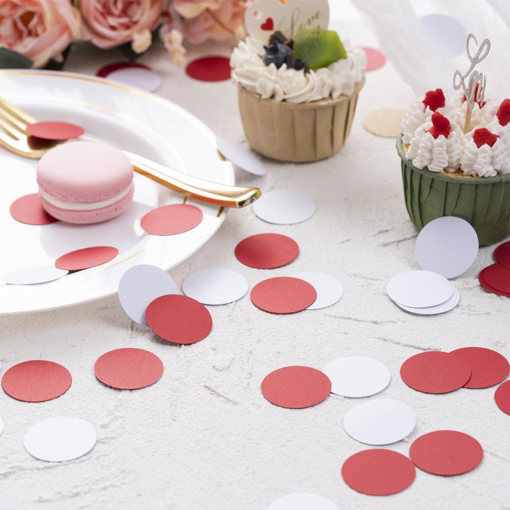 Red and White Paper Confetti Table Decoration for Birthday Graduation St.George's Day England