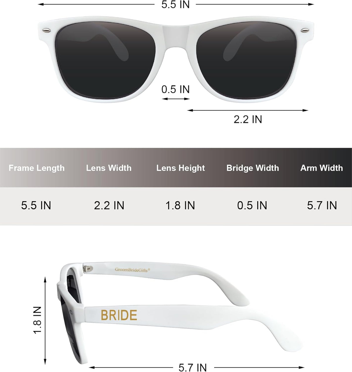 Bride and Groom Polarized Sunglasses for Wedding – UV400 Protection, Lightweight & Stylish Couple