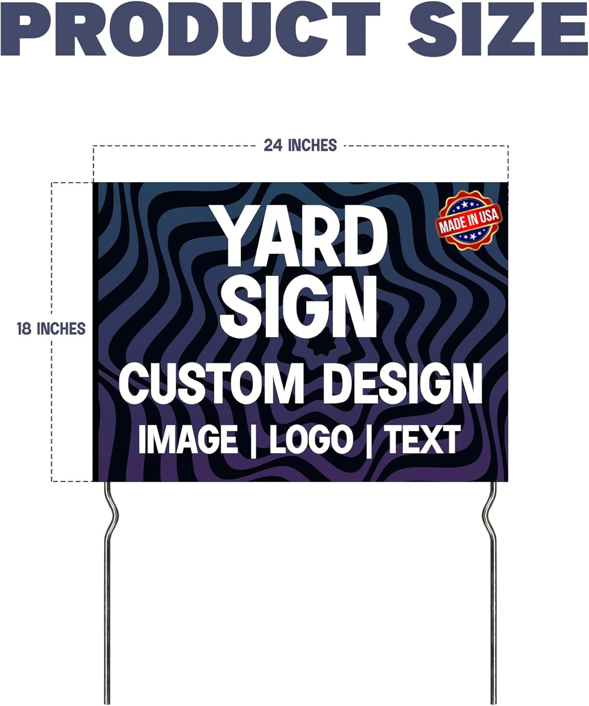 Custom Yard Signs with Metal Stakes (24”x18”) – by DreamController | Personalized Lawn Signs for