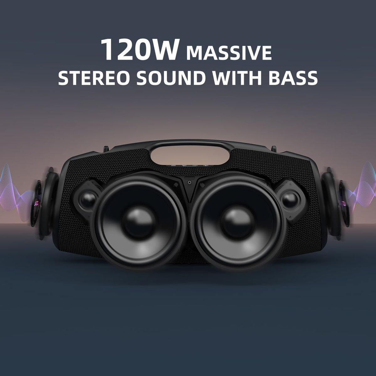 ZEALOT Bluetooth Speaker,120W Wireless Outdoor Speaker with Subwoofer,IP67 Waterproof with LED