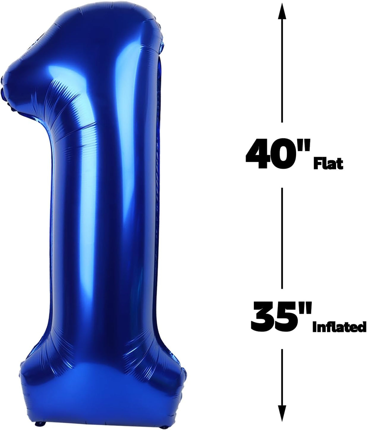 Night Blue Number 1 Balloon 40 inch, Number 1 Birthday Balloons for Boy Girl, Night Blue Foil One