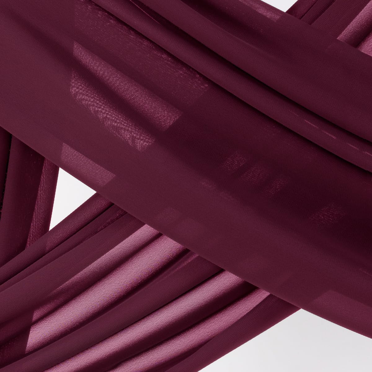 Socomi Wedding Arch Draping Fabric 2 Panels 29" x 19Ft Burgundy Sheer Chiffon Curtain Drapes 6
