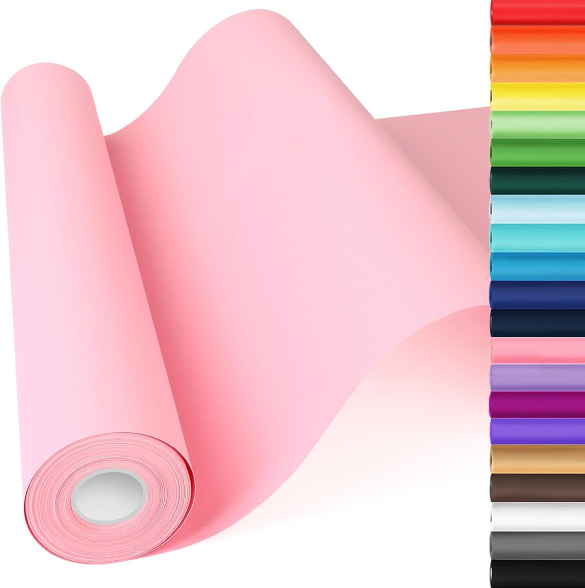 Pink Wrapping Paper, 15"x900" Solid Color Light Pink Art Craft Poster Bulletin Board Decorative