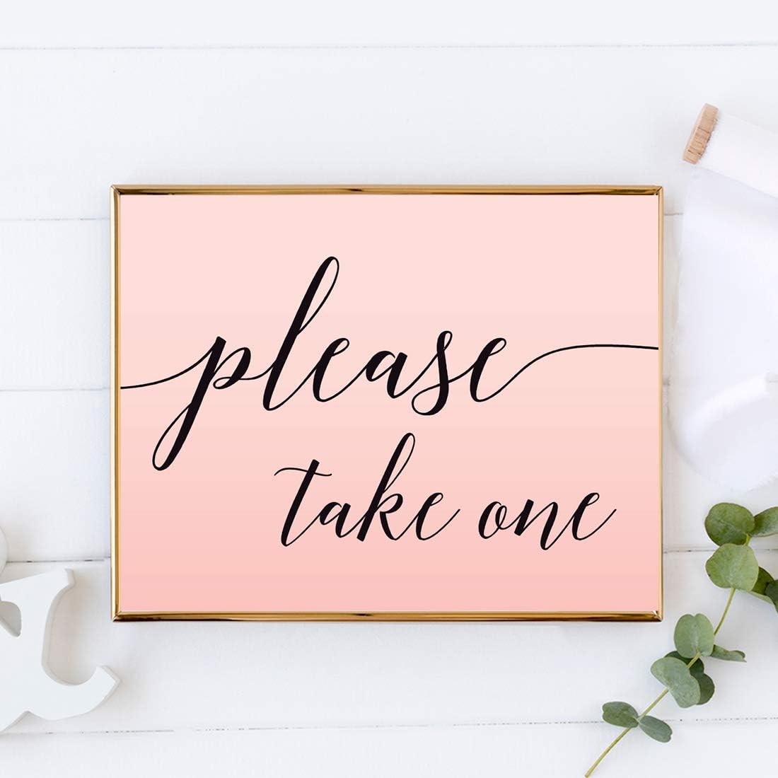 Andaz Press Blush Pink Rose Elegant Party Collection, 8.5x11-inch Unframed Party Sign, Please Take