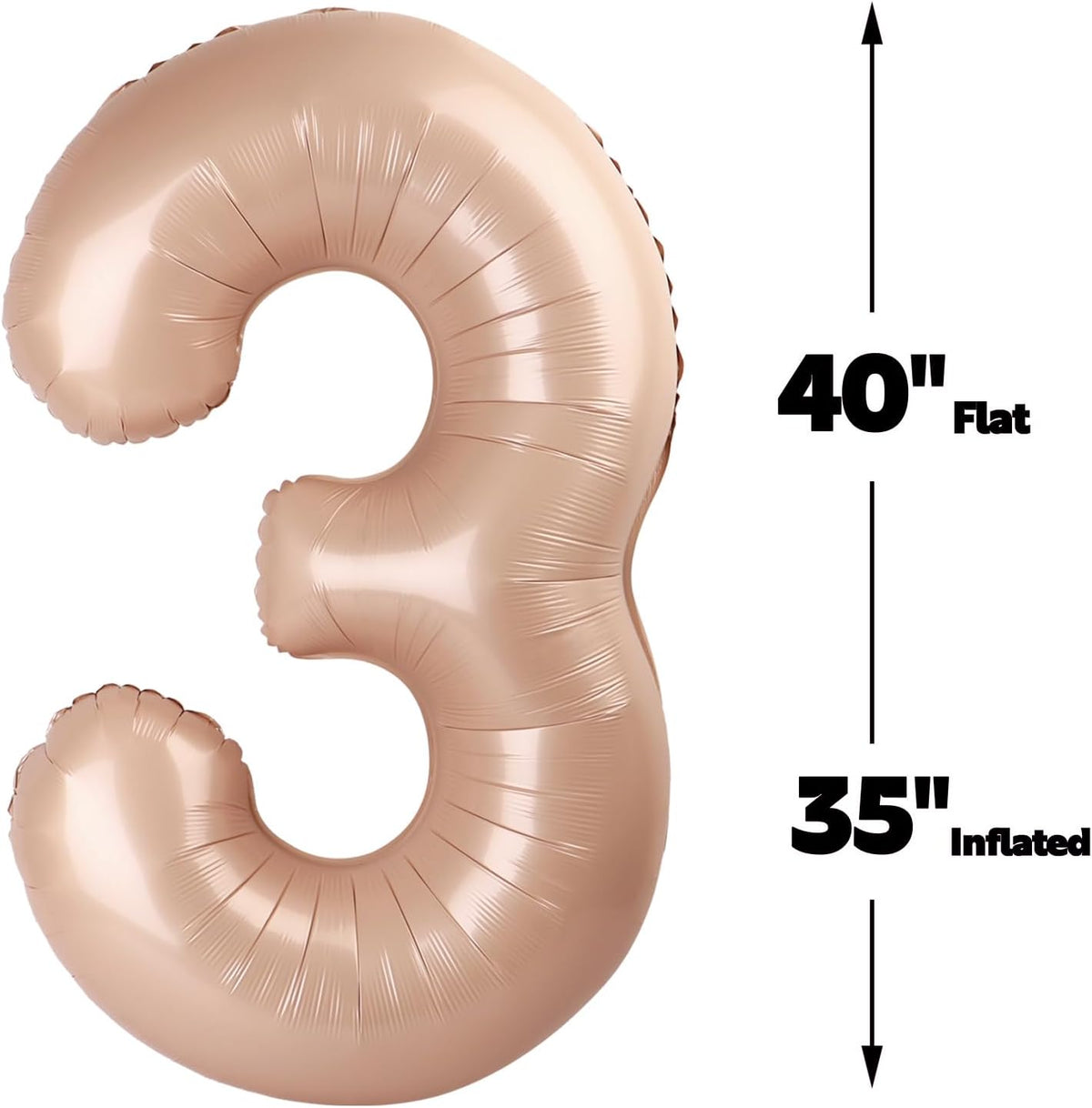 Large 40 Inch Light Brown 3 Number Balloon, 3 13 23 30 33 36 38 Light Brown Birthday Party