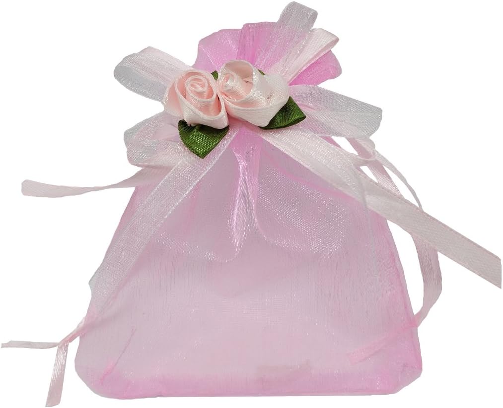Ankirol 50pcs Sheer Organza Favor Bags For Wedding 3.8x4.8'' Gift Bags Samples Display Drawstring