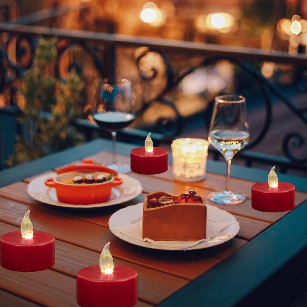 Tea Light Candles with Remote Control,Flickering Flameless LED Candle,Long Lasting