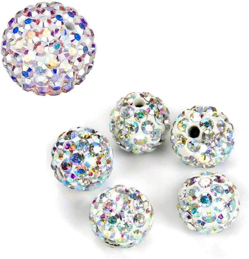 25pcs Adabele Grade A Suncatcher Crystal Rhinestone Pave Loose Beads 6mm Clear AB Polymer Clay