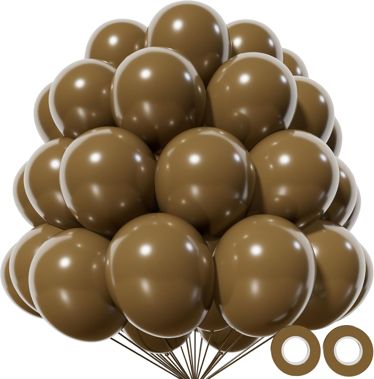 KAWKALSH Brown Balloon 12 Inch, 110pcs Latex Party Balloons Helium Bright Color for Birthday Baby