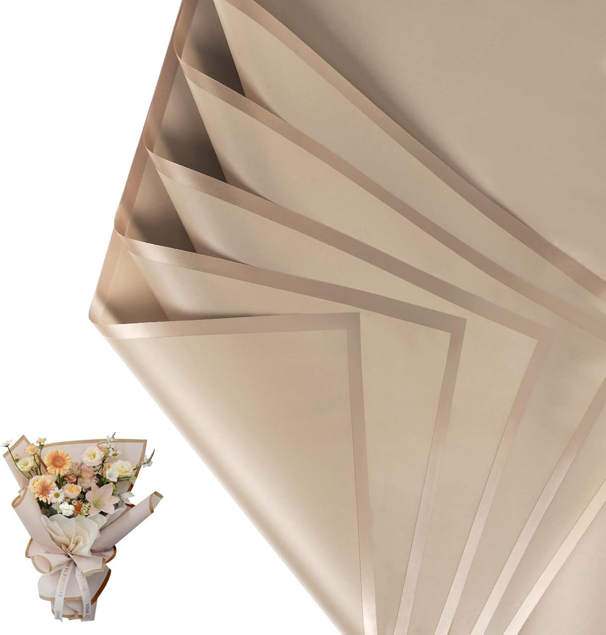 NESCCI 20 Sheet Flower Wrapping Paper - Waterproof Floral Bouquet Wrapping Paper, Florist Supplies
