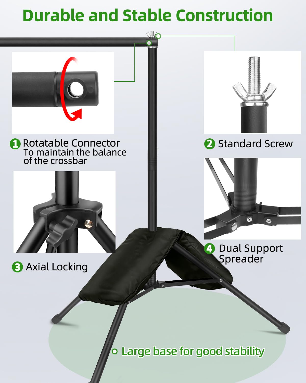 Hemmotop Photo Backdrop Stand 11x10ft, Heavy Duty Background Frame Kit
