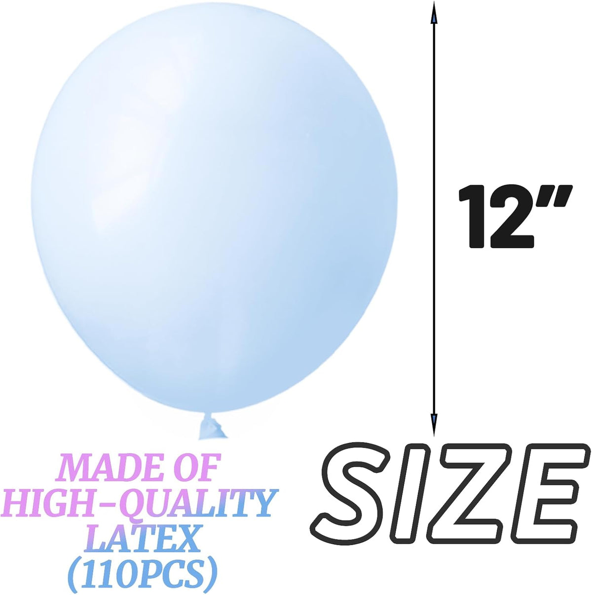 110pcs Pastel Blue Balloon 12 Inch, Pastel Blue Latex Balloons for Birthday Party Baby Shower