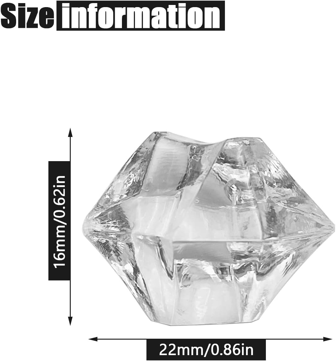 Fake Crushed Ice Cubes, Vase Fillers, 150 pcs 16*22 mm Fake crushed Ice Cubes Artificial Acrylic
