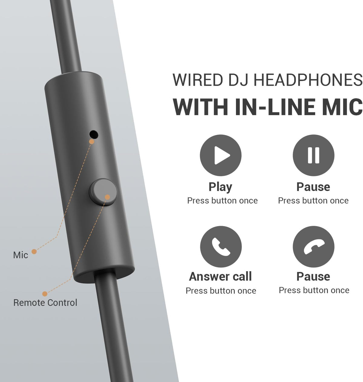 OneOdio Wired Over Ear Headphones Studio Monitor & Mixing DJ Stereo Headsets with 50mm Neodymium