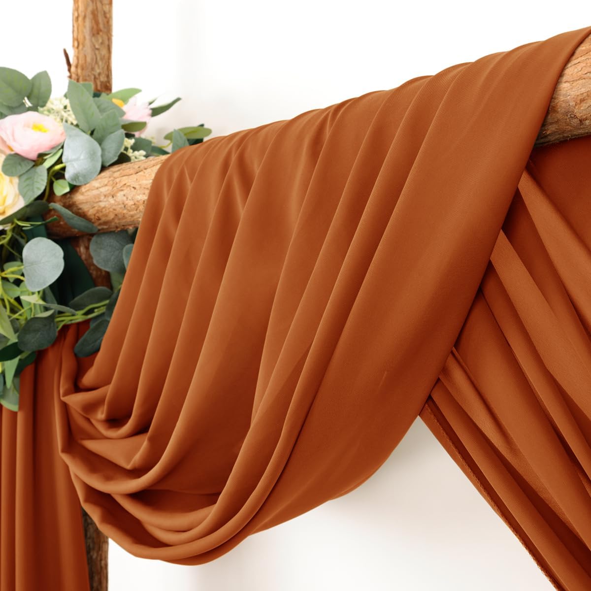 Wedding Arch Draping Fabric 1 Panel 30'' x 18FT Terracotta Sheer Chiffon Arch Drapery for Photo
