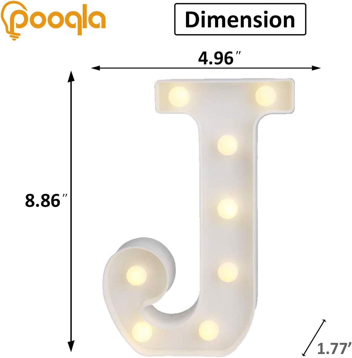 Pooqla LED Marquee Letter Lights, Warm White and Cool White Decorative Lighted Letters, Light Up