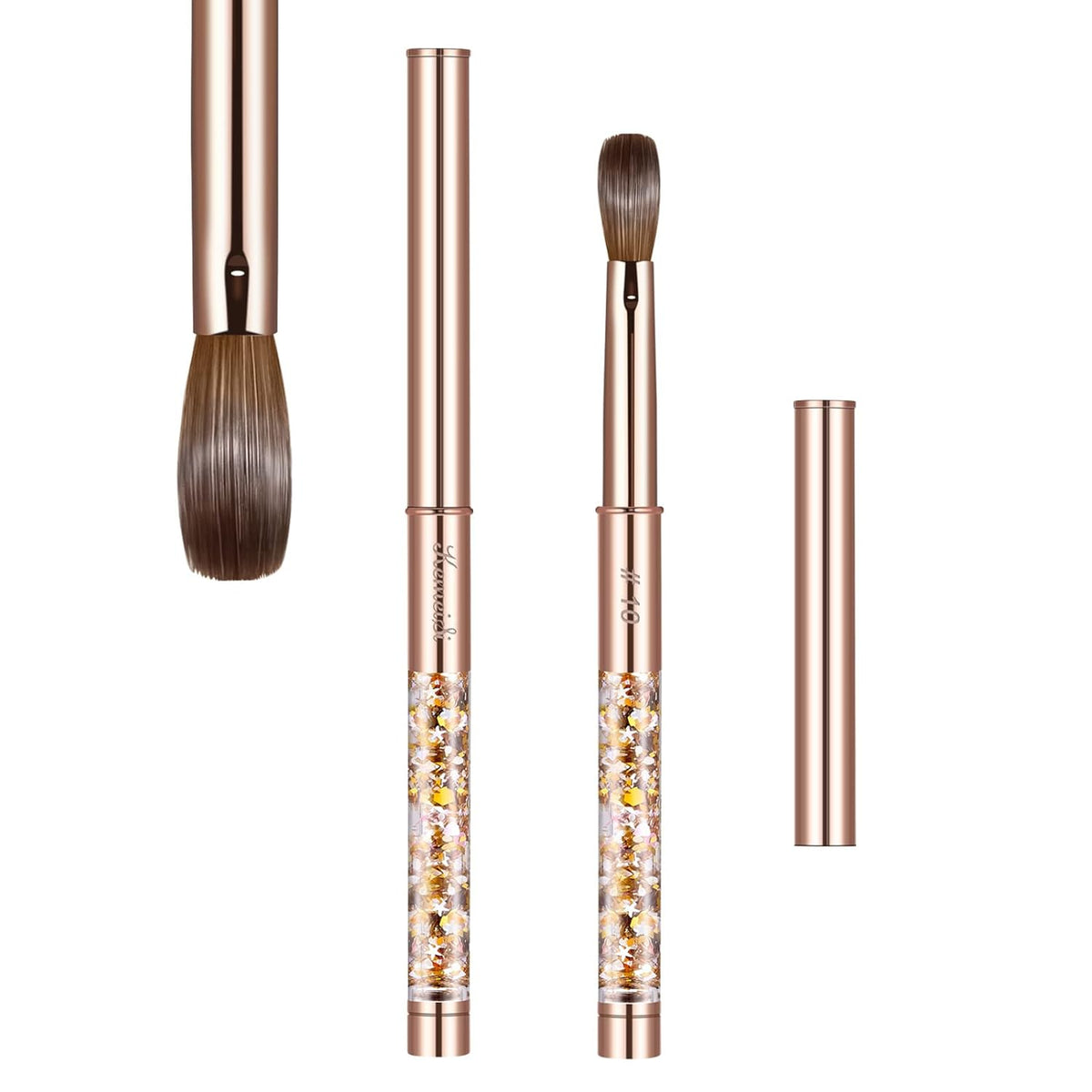 Acrylic Nail Brush Size 10,KEMEISI 100% Pure Kolinsky Nail Art Brushes Sturdy Handle Oval Shaped