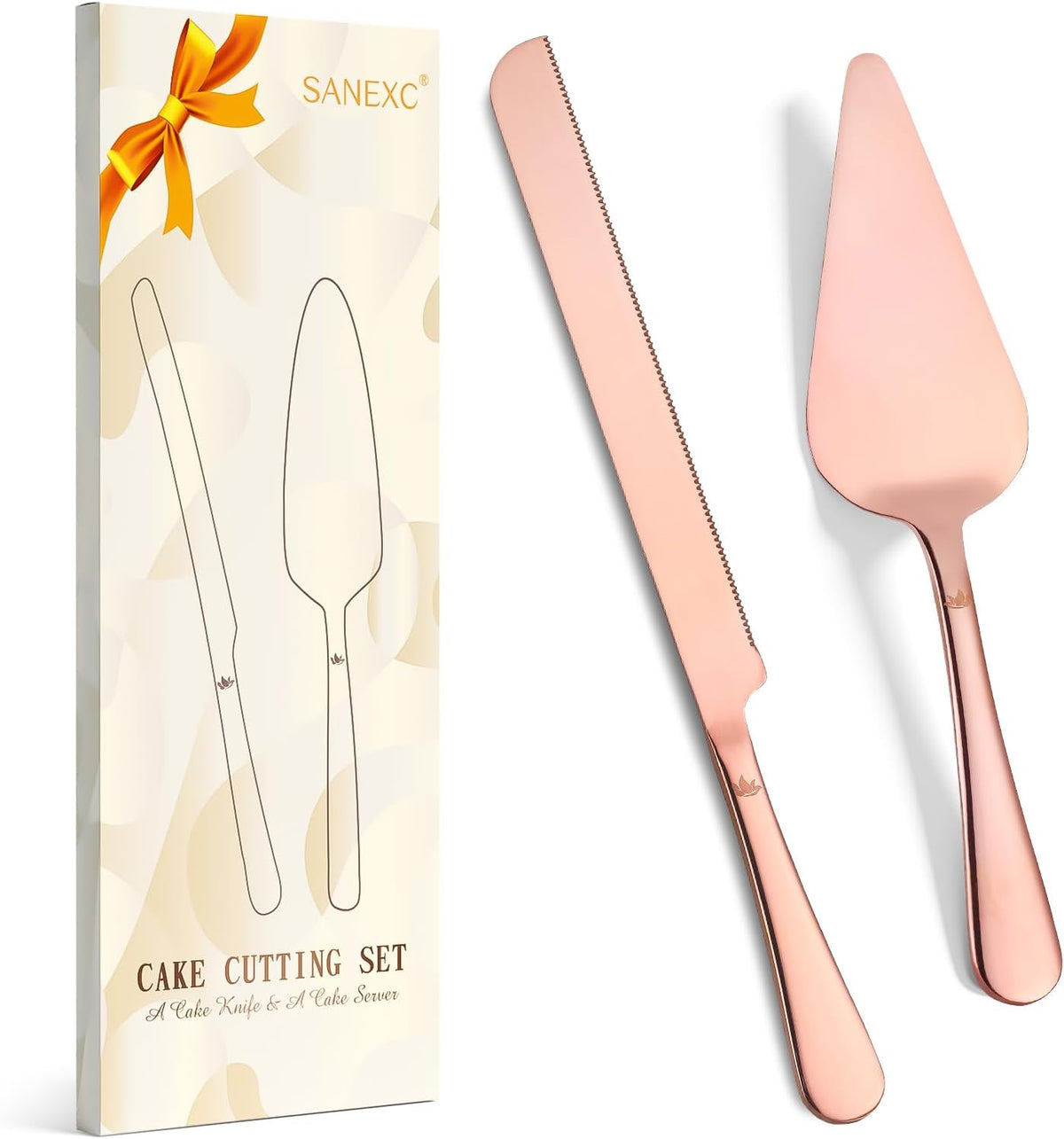 Cake Cutting Set for Wedding - Extended Cake Knife And Server Set Thickened Stainless Steel Cake