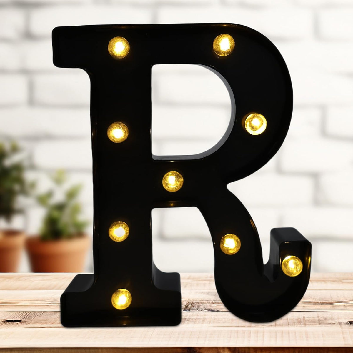 Led Marquee Letters, 8.58 Inch Black Light Up Letters, Small Led Letter Lights, Battery Powered