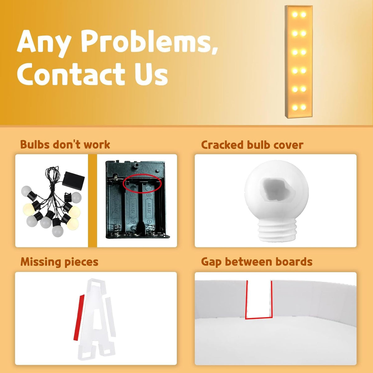 imprsv Marquee Light Up Letters, 4FT Mosaic Letters with Light for Baby Shower Graduation Party