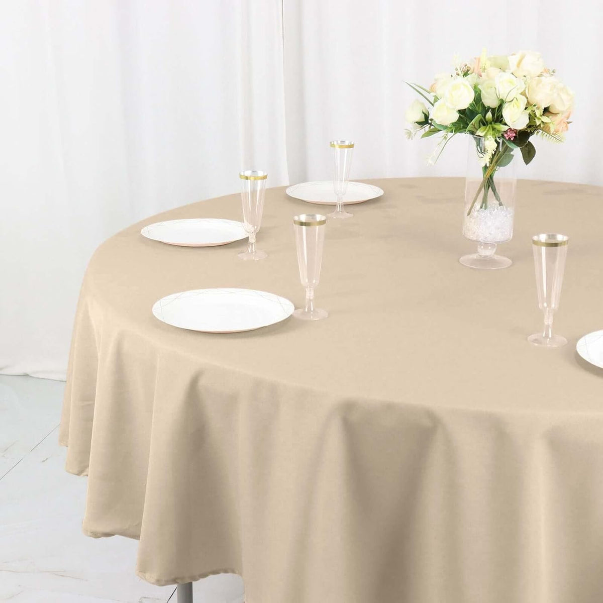 Efavormart Round Tablecloth, 90 Inch Stain & Wrinkle Resistant Washable Table Cloth, Decorative