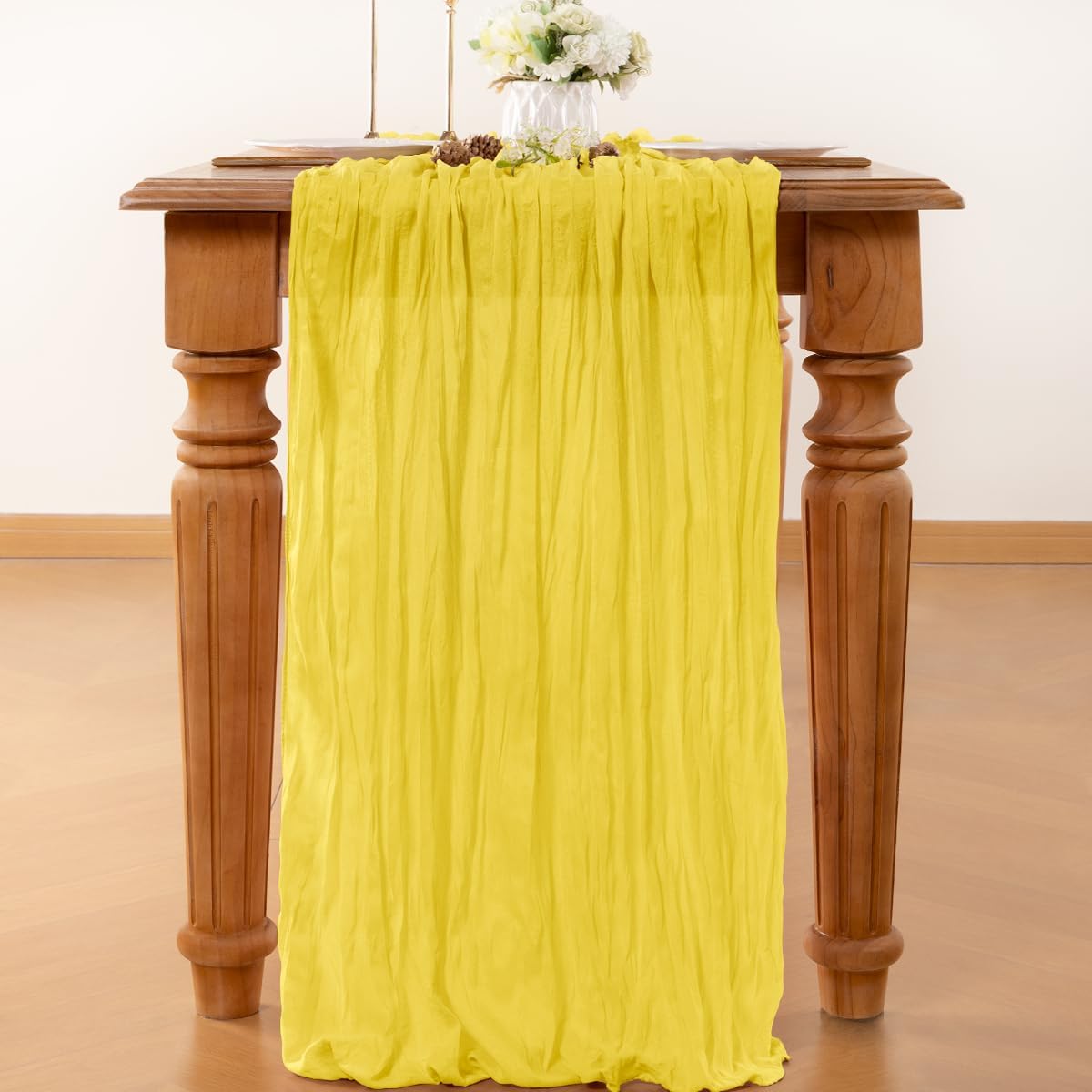 Yellow Table Runner Cheesecloth Table Runner 10FT Farmhouse Table Runners 120 Inches Fall Table