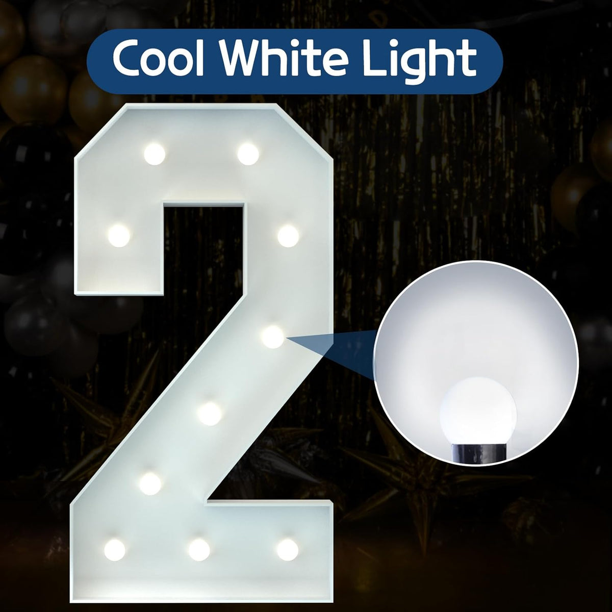 Marquee Numbers 4 Feet Tall Big Light Up Numbers 2nd 21st 25th Birthday Decorations Girl Boy