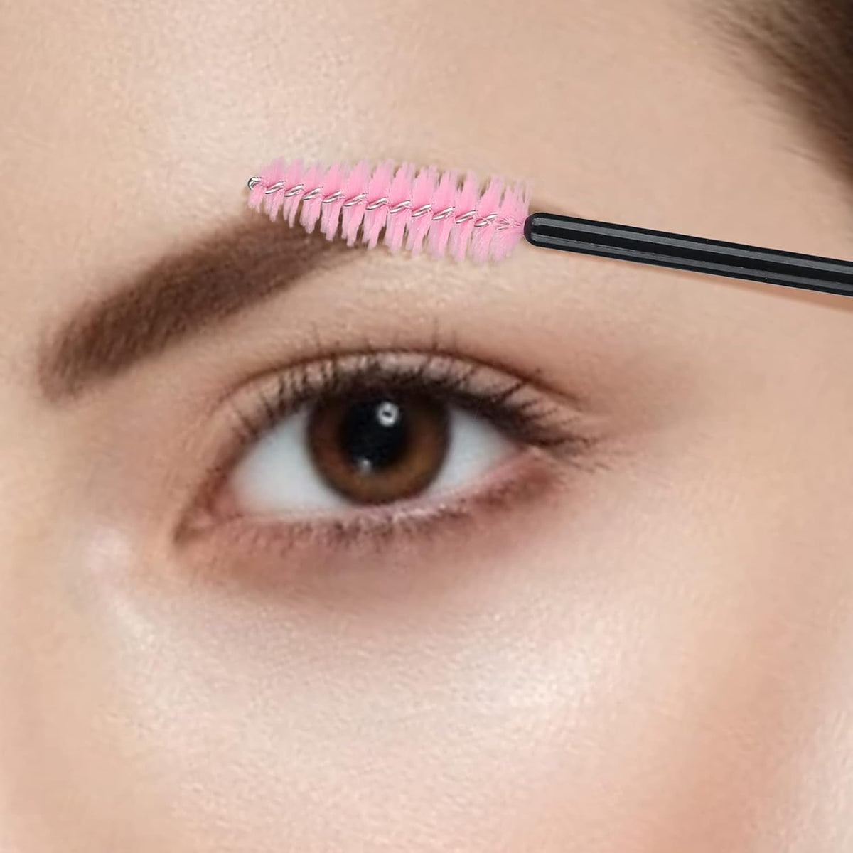 G2PLUS 100PCS Disposable Eyelash Brushes, Adjustable Mascara Wands Makeup Applicator, Lash Spoolies