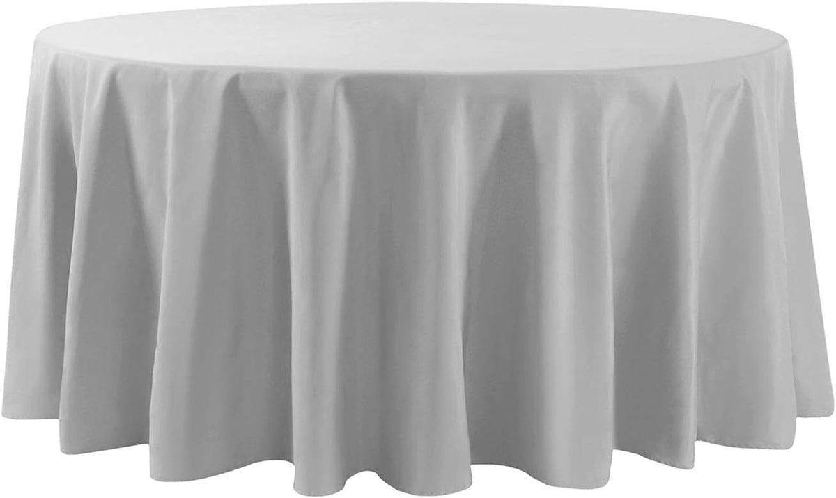 108 inch Round Tablecloth Washable Polyester Table Cloth Decorative Table Cover for Wedding Party