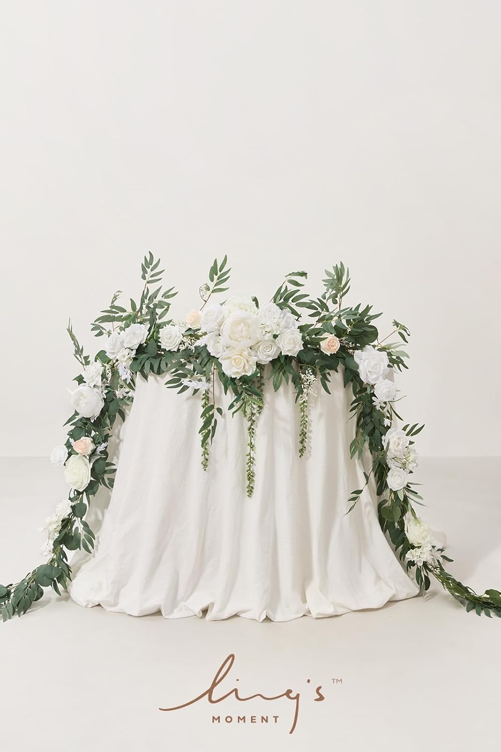 Ling's Moment 9FT Spring Flower Garland for Backdrop Decorations - Wedding Arch Flowers, Eucalyptus