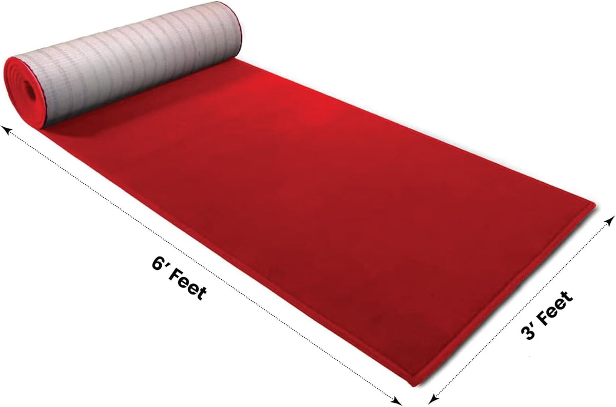 BannerBuzz Hollywood Red Carpet Aisle Non Slip Runner Runway Floor Rug for Step Repeat Backdrop