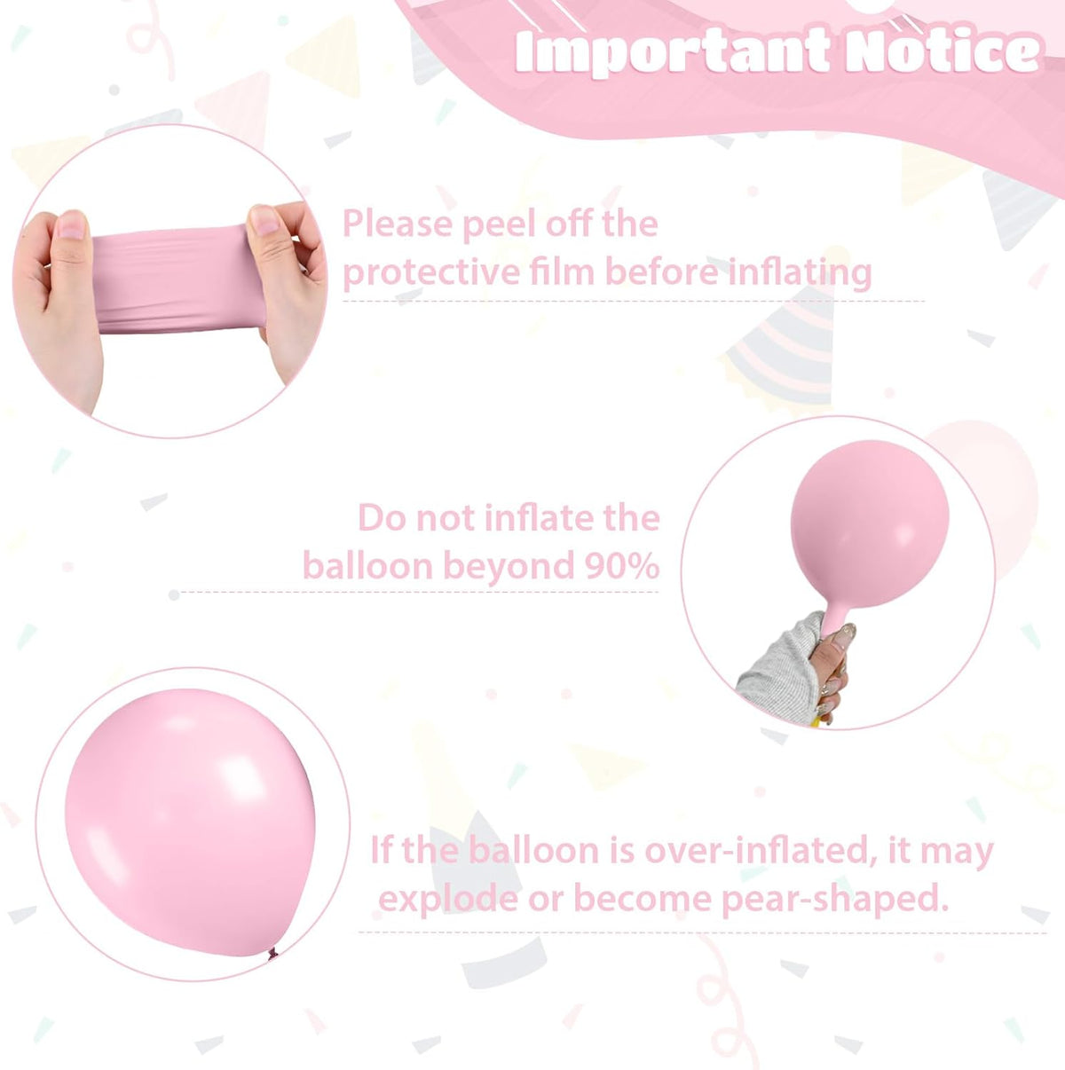 Pastel Balloons,12 Inch Macaron Pink Purple Blue Yellow Green Colorful Confetti Balloons Assorted