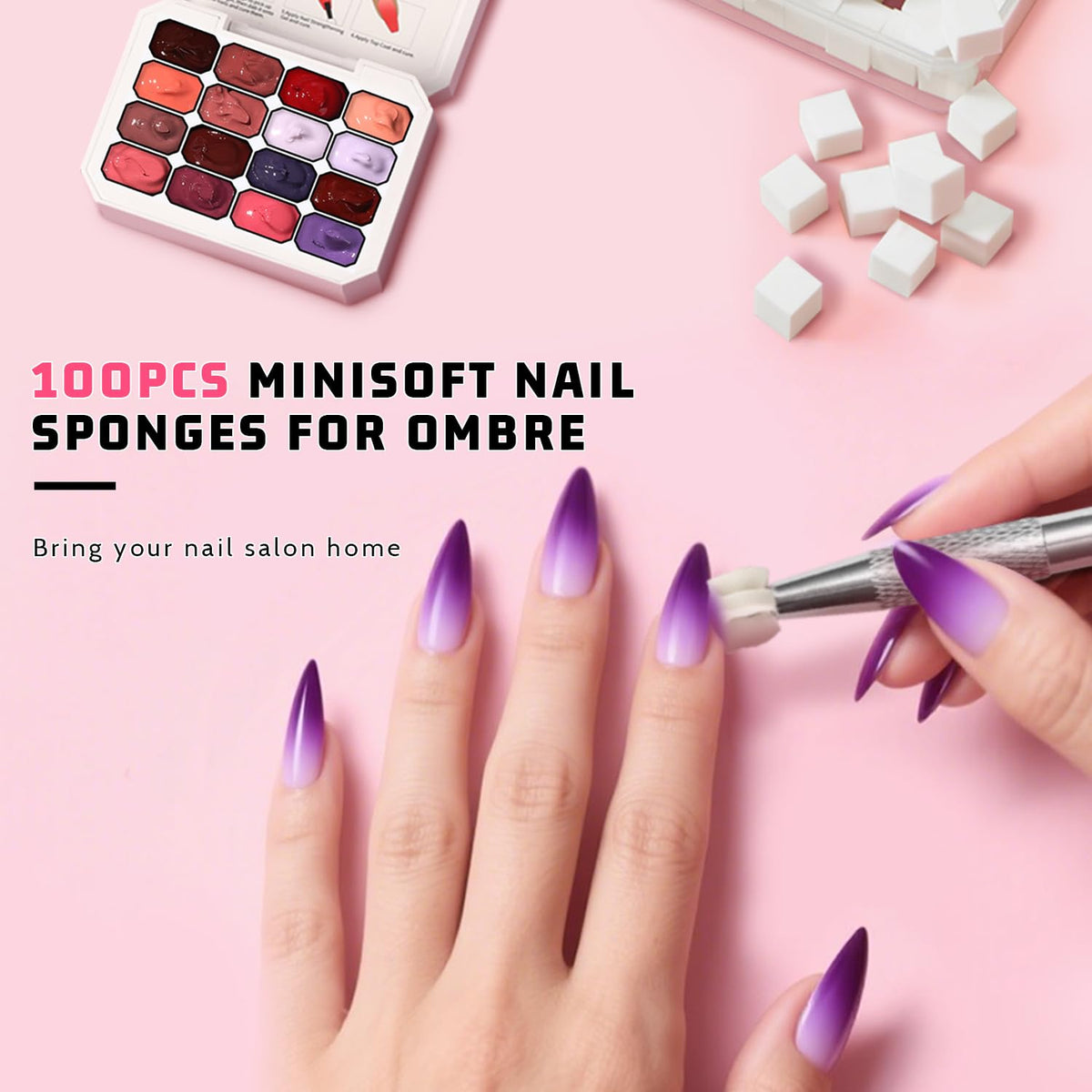 Sponge Pat Paint Nail Gel, Ombre Nails Gradient Gel Nail Blush Blooming Aura Nails Drawing Stripper