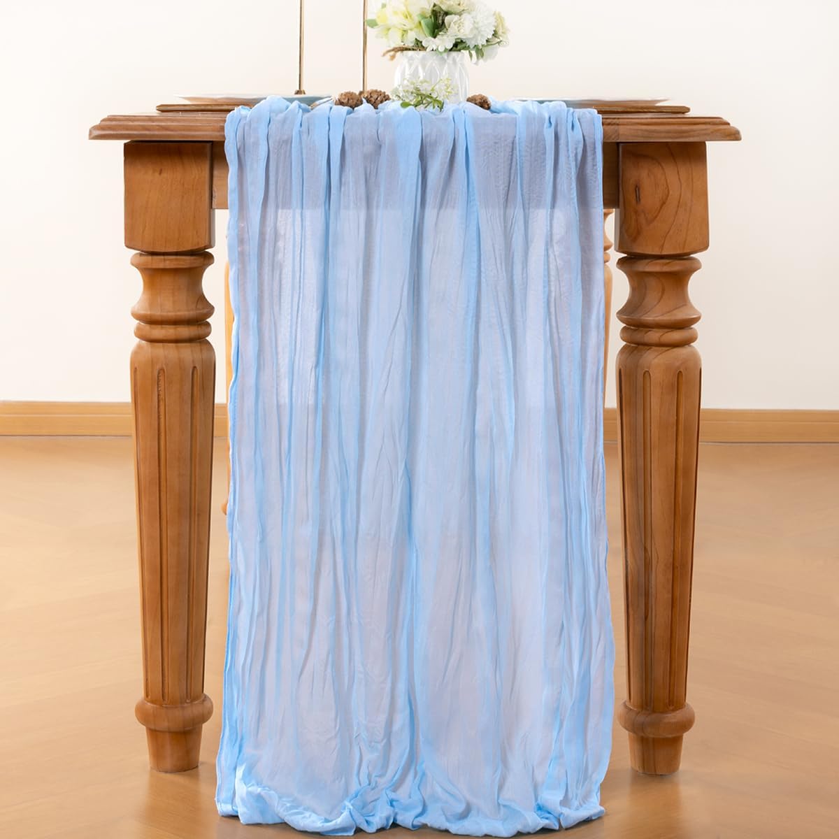 Light Blue Table Runner Cheesecloth Table Runner 10FT Farmhouse Table Runners 120 Inches Fall Table