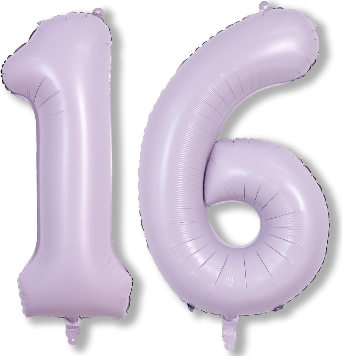 Light Purple 16 Balloon Numbers, 40 Inch Large Pastel Purple Foil Number 1 & 6 Balloons for Women