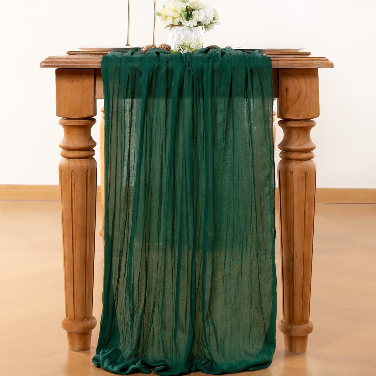 Emerald Green Table Runner Cheesecloth Table Runner 4 Pack 10FT Farmhouse Table Runners 120 Inches