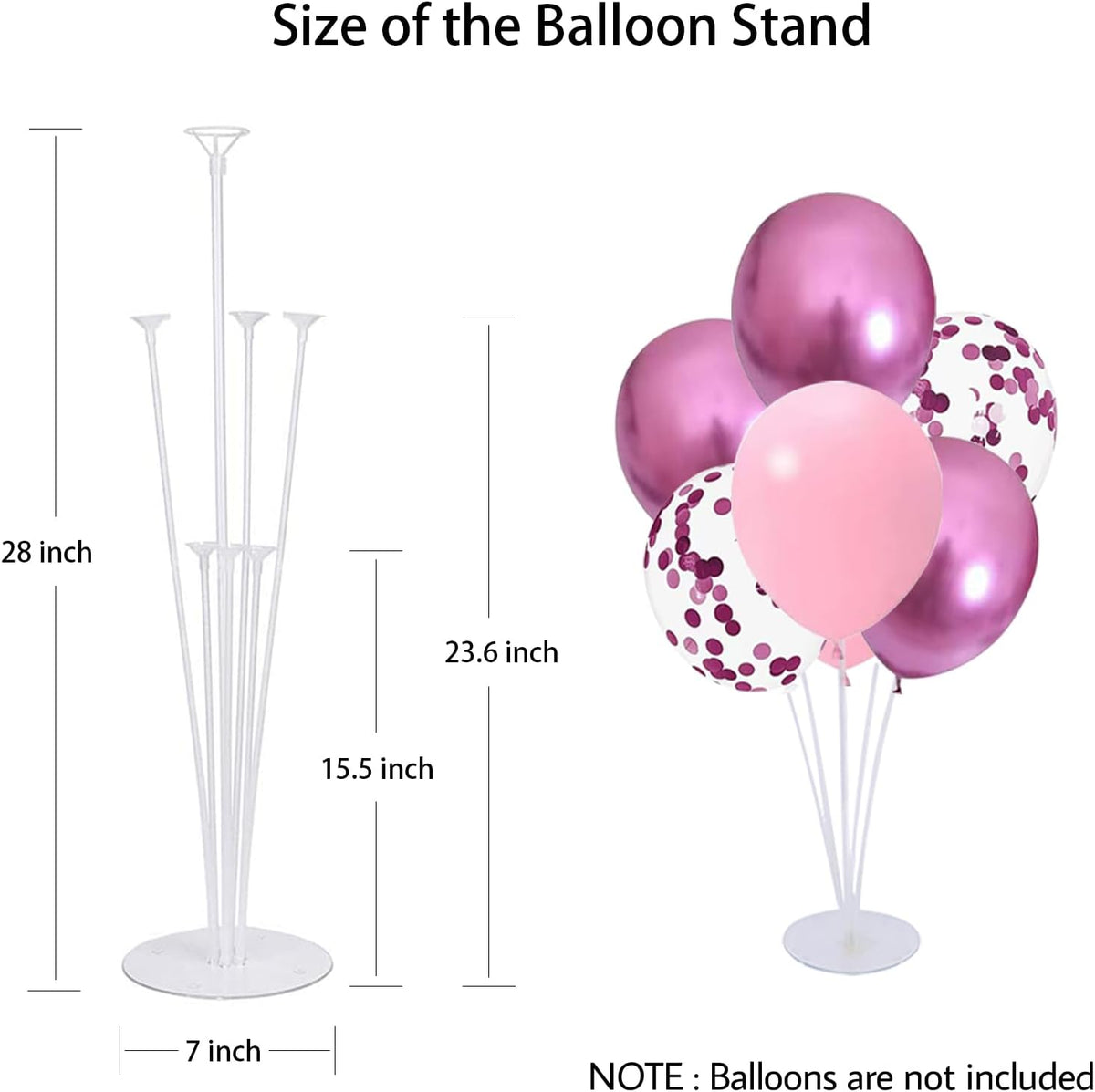 10 Set Balloon Stand Kit - Balloon Sticks With Base for Table Balloon Centerpiece Decorations for
